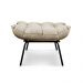 Puff Costela Suede Bege Base Metálica - Pallazio