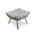 Puff Costela Suede Cinza Base Metálica - Pallazio