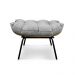 Puff Costela Suede Cinza Base Metálica - Pallazio