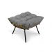 Puff Costela Suede Grafite Base Metálica - Pallazio