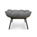 Puff Costela Suede Grafite Base Metálica - Pallazio
