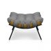 Puff Costela Suede Grafite Base Metálica - Pallazio