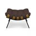 Puff Costela Suede Marrom Base Metálica - Pallazio