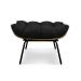 Puff Costela Suede Preto Base Metálica - Pallazio