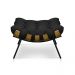 Puff Costela Suede Preto Base Metálica - Pallazio