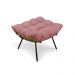 Puff Costela Suede Rosê Base Metálica - Pallazio