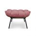 Puff Costela Suede Rosê Base Metálica - Pallazio