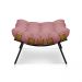 Puff Costela Suede Rosê Base Metálica - Pallazio