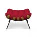Puff Costela Suede Vermelho Base Metálica - Pallazio
