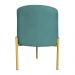 Puff Decorativo Soren Suede Azul Turquesa Pés de Ferro Dourado - Pallazio
