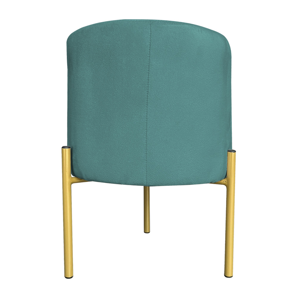 Puff Decorativo Soren Suede Azul Turquesa Pés de Ferro Dourado - Pallazio