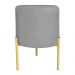 Puff Decorativo Soren Suede Grafite Pés de Ferro Dourado - Pallazio