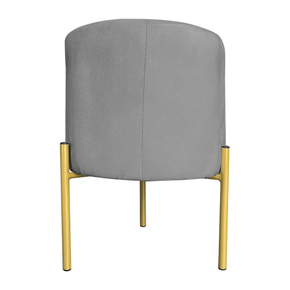 Puff Decorativo Soren Suede Grafite Pés de Ferro Dourado - Pallazio