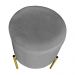 Puff Decorativo Soren Suede Grafite Pés de Ferro Dourado - Pallazio