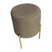 Puff Decorativo Soren Suede Marrom Rato Pés de Ferro Dourado - Pallazio