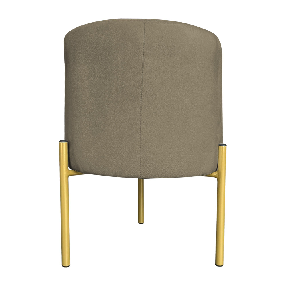 Puff Decorativo Soren Suede Marrom Rato Pés de Ferro Dourado - Pallazio