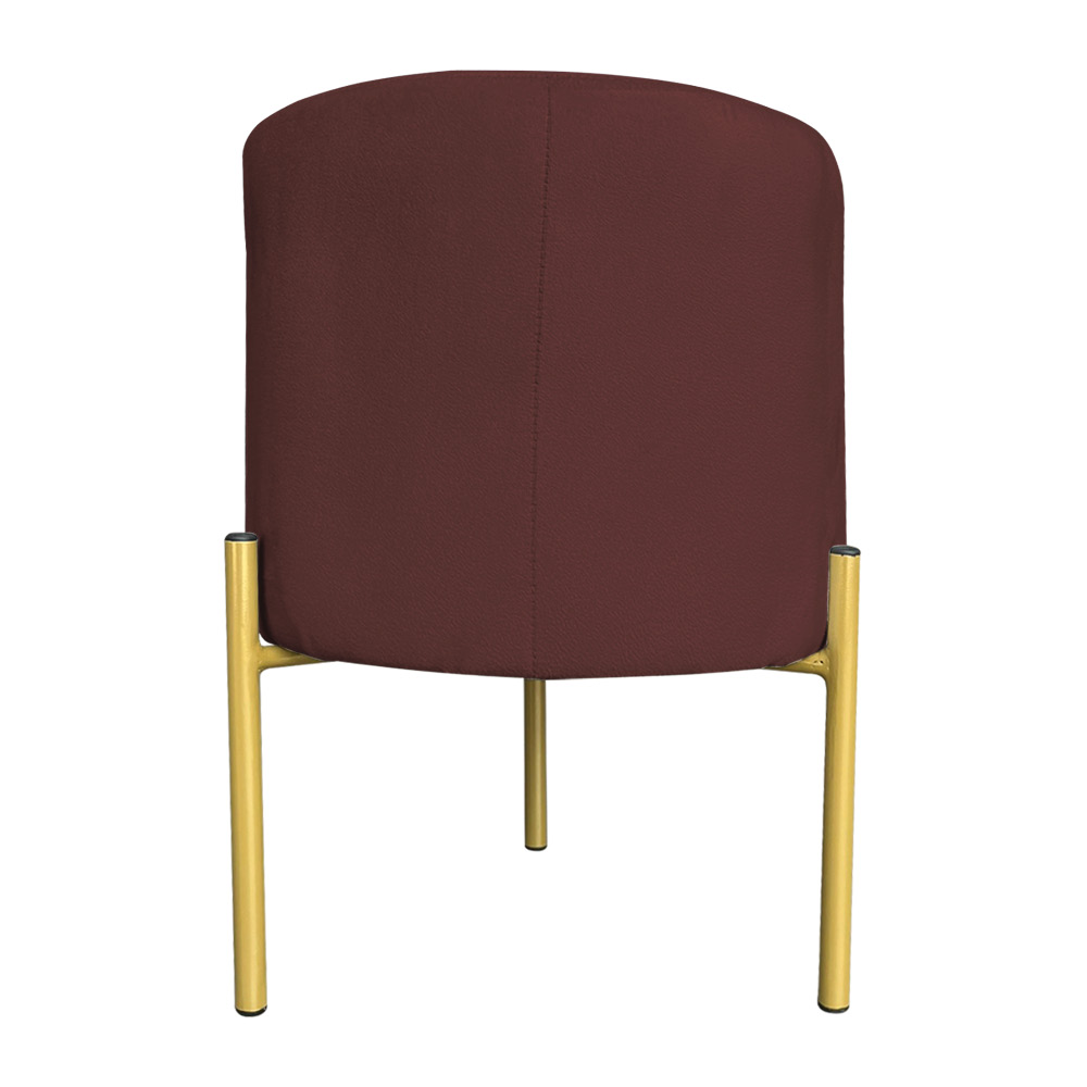 Puff Decorativo Soren Suede Marsala Pés de Ferro Dourado - Pallazio