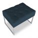 Puff Lisa Suede Azul Marinho Base Metálica Industrial Prata - Pallazio