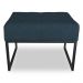Puff Lisa Suede Azul Marinho Base Metálica Industrial Preto - Pallazio