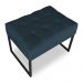 Puff Lisa Suede Azul Marinho Base Metálica Industrial Preto - Pallazio
