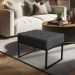 Puff Lisa Suede Grafite Base Metálica Industrial Preto - Pallazio