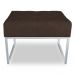 Puff Lisa Suede Marrom Base Metálica Industrial Prata - Pallazio