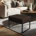 Puff Lisa Suede Marrom Base Metálica Industrial Preto - Pallazio