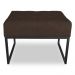Puff Lisa Suede Marrom Base Metálica Industrial Preto - Pallazio