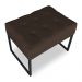 Puff Lisa Suede Marrom Base Metálica Industrial Preto - Pallazio