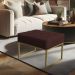 Puff Lisa Suede Marsala Base Metálica Industrial Dourado - Pallazio