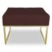 Puff Lisa Suede Marsala Base Metálica Industrial Dourado - Pallazio