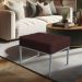 Puff Lisa Suede Marsala Base Metálica Industrial Prata - Pallazio