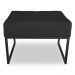 Puff Lisa Suede Preto Base Metálica Industrial Preto - Pallazio