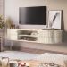Rack Bancada Suspensa para TV 75 Polegadas 183cm Onix Calacata/Off White - Pallazio