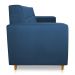 Sofá 03 Lugares 180cm Atenas Suede Azul Marinho Pés Castanho - Pallazio