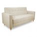 Sofá 03 Lugares 180cm Atenas Suede Bege Pés Castanho - Pallazio