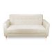 Sofá 03 Lugares 180cm Atenas Suede Bege Pés Castanho - Pallazio