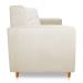 Sofá 03 Lugares 180cm Atenas Suede Bege Pés Castanho - Pallazio