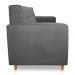 Sofá 03 Lugares 180cm Atenas Suede Grafite Pés Castanho - Pallazio