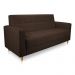 Sofá 03 Lugares 180cm Atenas Suede Marrom Pés Castanho - Pallazio