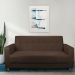 Sofá 03 Lugares 180cm Atenas Suede Marrom Pés Castanho - Pallazio