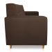 Sofá 03 Lugares 180cm Atenas Suede Marrom Pés Castanho - Pallazio