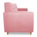 Sofá 03 Lugares 180cm Atenas Suede Rosa Bebê Pés Castanho - Pallazio