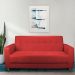 Sofá 03 Lugares 180cm Atenas Suede Vermelho Pés Castanho - Pallazio