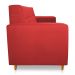 Sofá 03 Lugares 180cm Atenas Suede Vermelho Pés Castanho - Pallazio