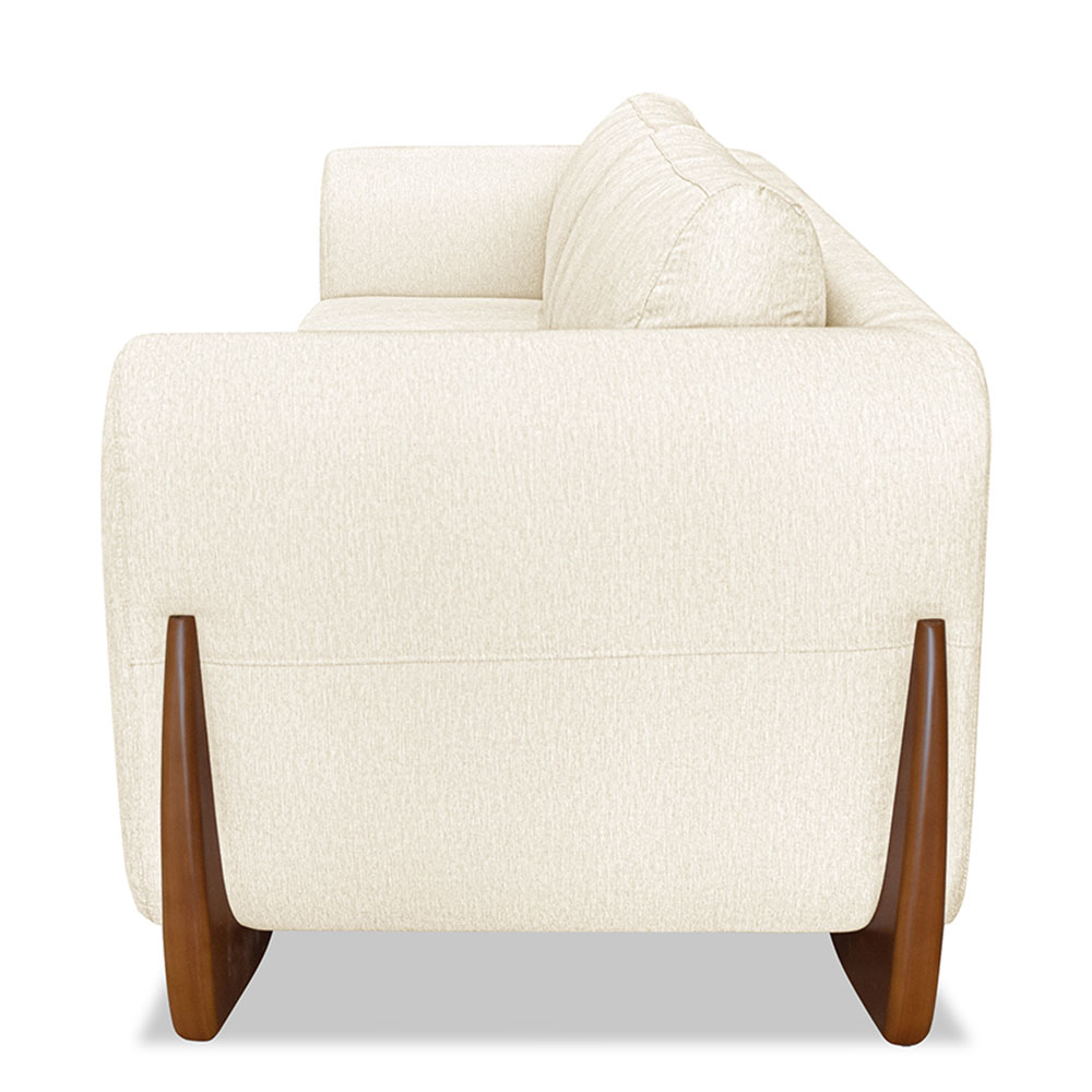 Sofá Living 2 Lugares 1,60m Lottus Linho Natural Pés Castanho - Pallazio