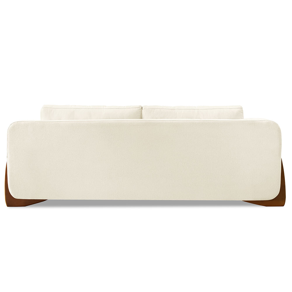 Sofá Living 2 Lugares 1,60m Lottus Linho Natural Pés Castanho - Pallazio
