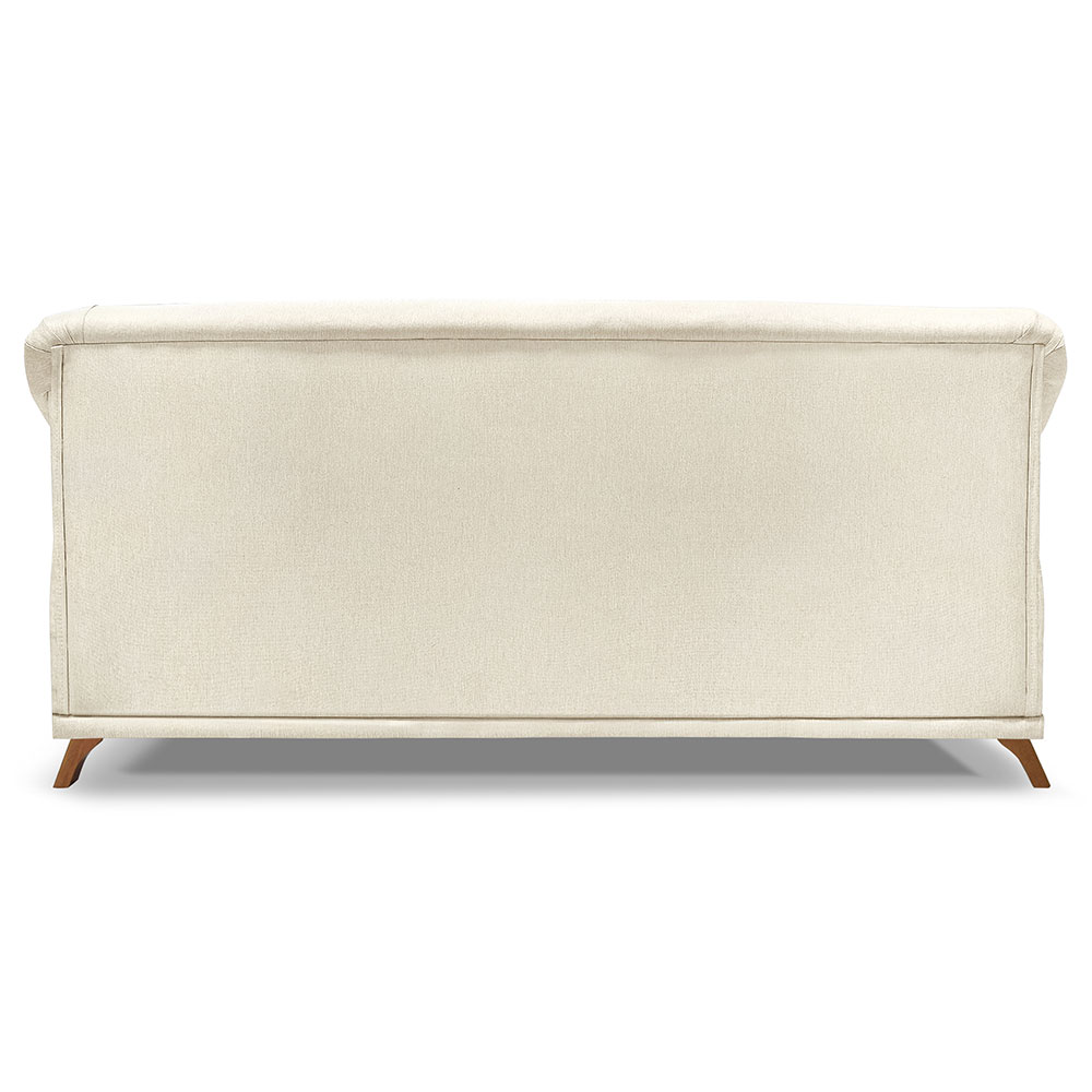 Sofá Living 2 Lugares 1,60m Vênus Linho Natural Pés Castanho - Pallazio