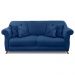 Sofá Living 2 Lugares 1,60m Vênus Suede Azul Marinho Pés Castanho - Pallazio