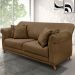 Sofá Living 2 Lugares 1,60m Vênus Suede Caramelo Pés Castanho - Pallazio
